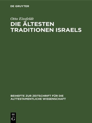 cover image of Die Ältesten Traditionen Israels